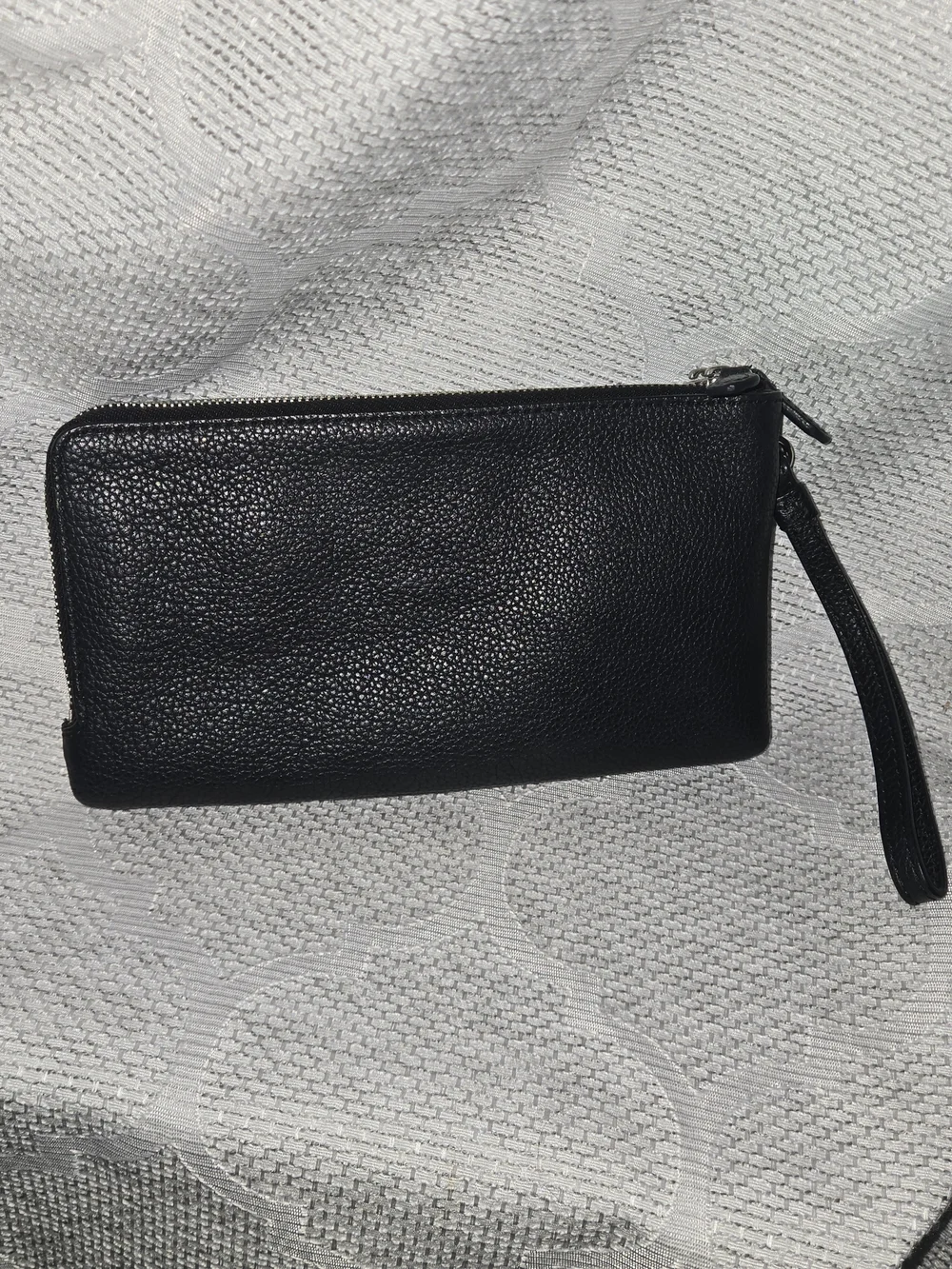 Coach Teal & Navy Large Leather Double Zip Wristlet